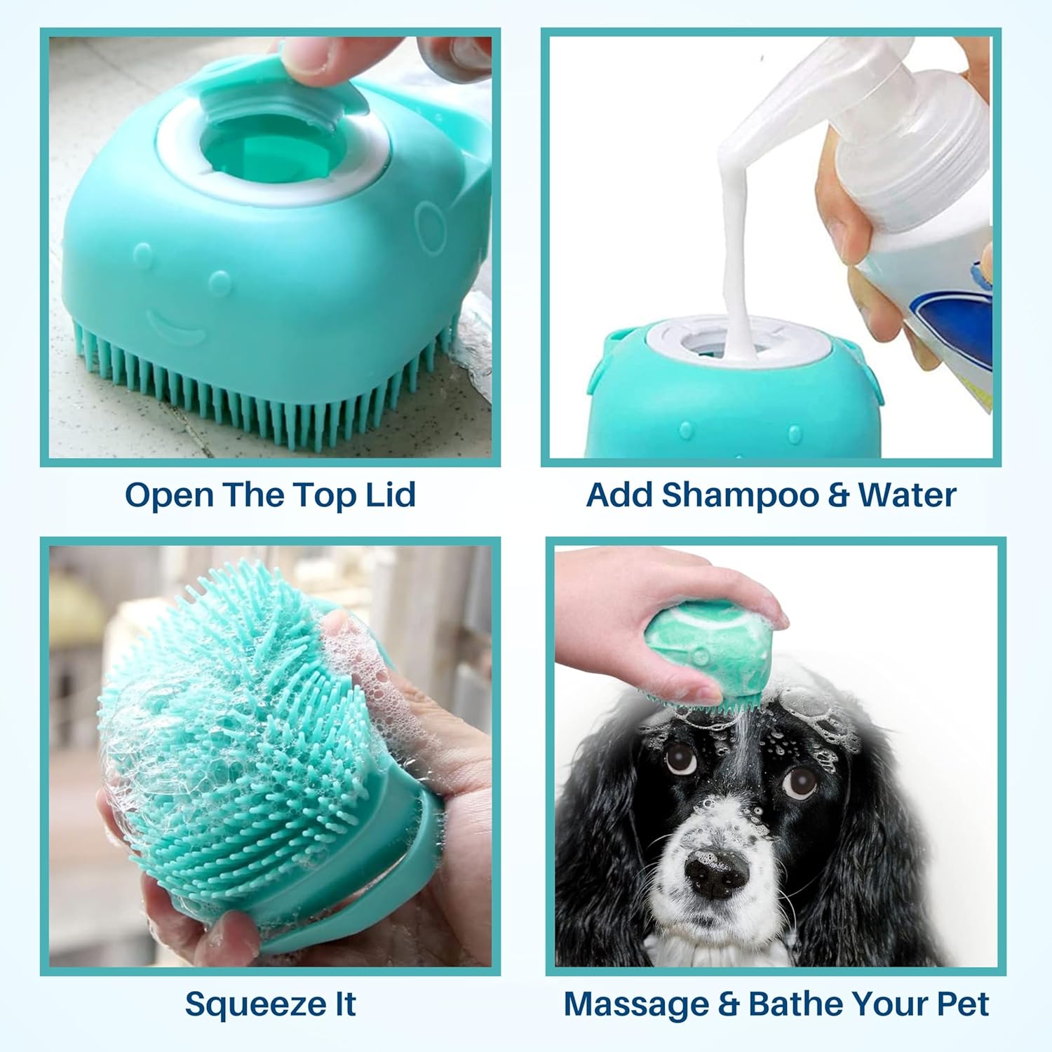 Dog Bath Body Scrubber Shampoo Dispenser 1pcs